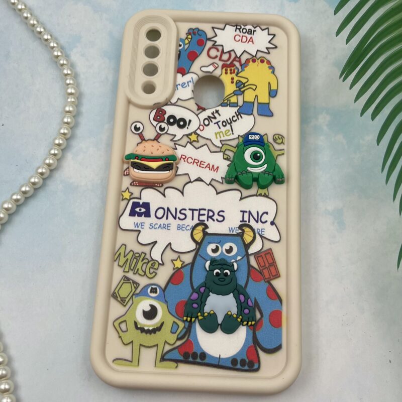 قاب گوشی Galaxy A20S سامسونگ سیلیکونی Solid Case عروسکی برجسته طرح مایک و سالیوان محافظ لنز دار XO کد 34065 - Image 2