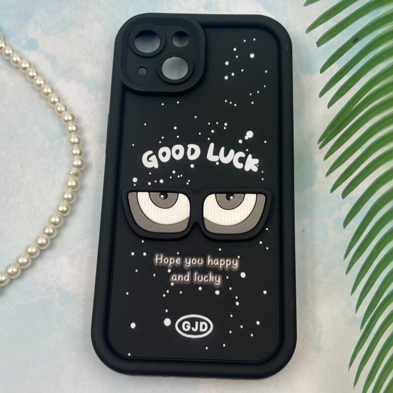 قاب گوشی iPhone 13 آیفون سیلیکونی Solid Case عروسکی برجسته طرح چشم محافظ لنز دار XO کد 34658 - Image 2