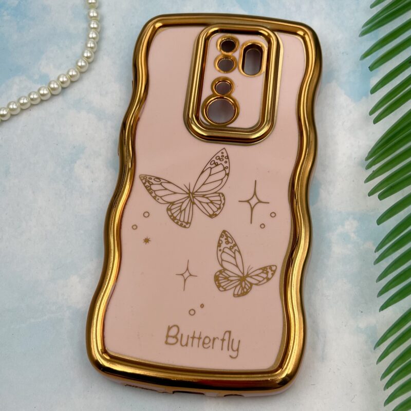 قاب گوشی Redmi Note 8 Pro شیائومی Solid دور طلایی مای کیس طرح پروانه Butterfly گلبهی محافظ لنز دار کد 35592 - Image 2