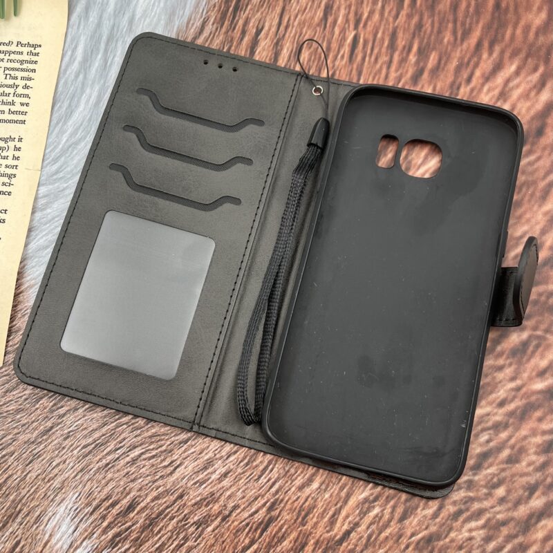 کیف گوشی Galaxy S7 Edge سامسونگ چرم مگنتی جاکارتی بند آویز دار محافظ لنز دار مشکی کد 39142 - Image 2
