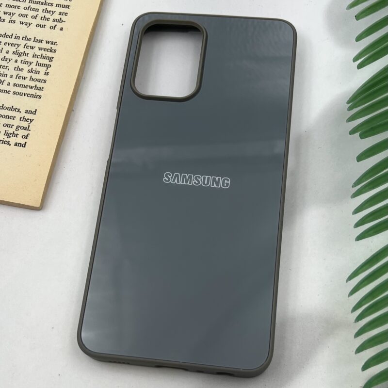 قاب گوشی Galaxy A22 4G / Galaxy M32 4G سامسونگ PVD Case لوگو دار دور سیلیکونی Classic تیتانیوم کد 40132 - Image 2