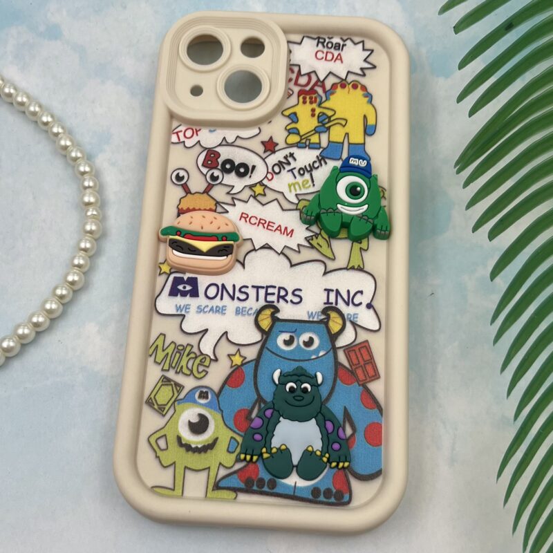 قاب گوشی iPhone 13 آیفون سیلیکونی Solid Case عروسکی برجسته طرح مایک و سالیوان محافظ لنز دار XO کد 40866 - Image 2