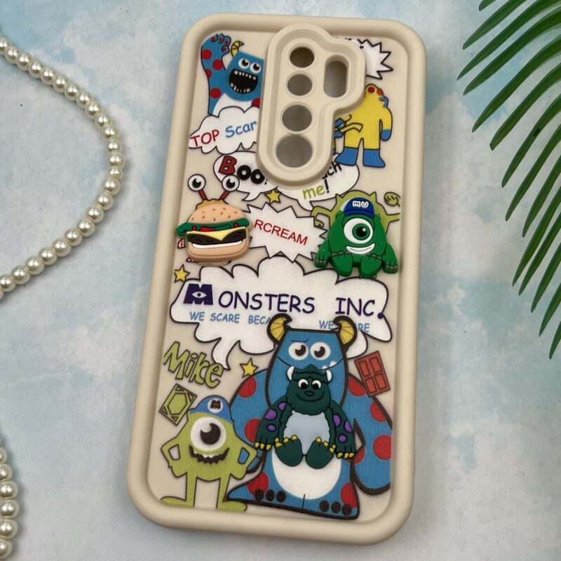 قاب گوشی Redmi Note 8 Pro شیائومی سیلیکونی Solid Case عروسکی برجسته طرح مایک و سالیوان محافظ لنز دار XO کد 41433 - Image 2