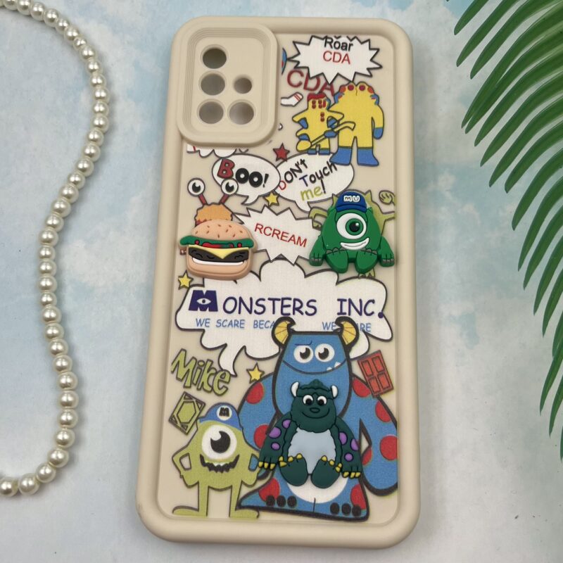 قاب گوشی Galaxy A51 سامسونگ سیلیکونی Solid Case عروسکی برجسته طرح مایک و سالیوان محافظ لنز دار XO کد 41870 - Image 2