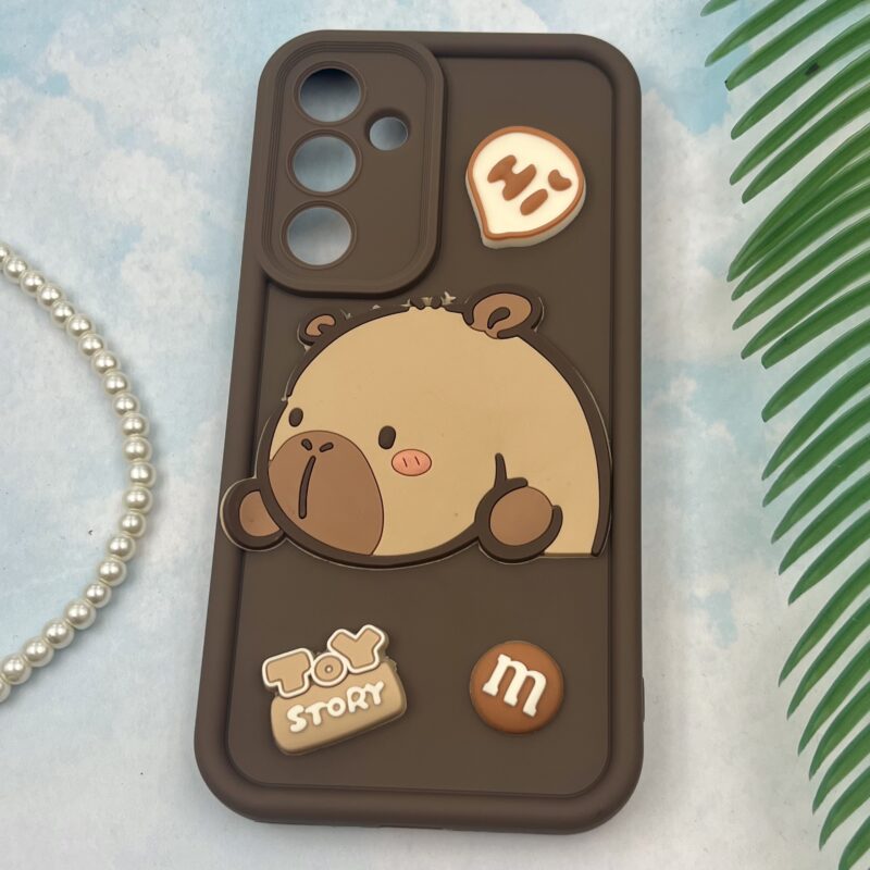 قاب گوشی Galaxy A35 سامسونگ سیلیکونی Solid Case عروسکی برجسته طرح تدی محافظ لنز دار XO کد 43920 - Image 2