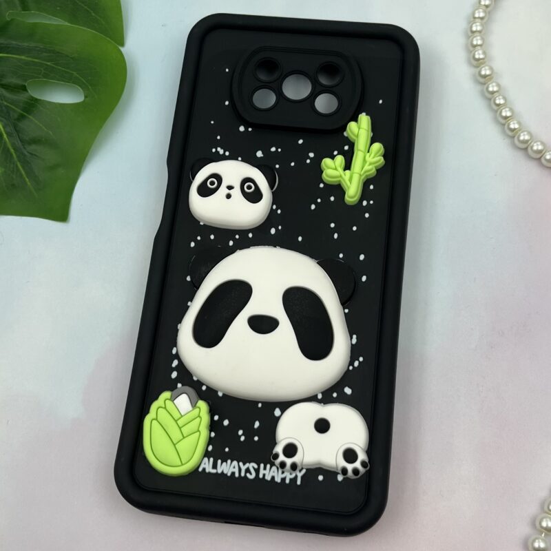 قاب گوشی Poco X3 / Poco X3 NFC / Poco X3 Pro شیائومی سیلیکونی Solid Case ضد ضربه عروسکی برجسته برفی طرح پاندا محافظ لنز دار کد 51385 - Image 2