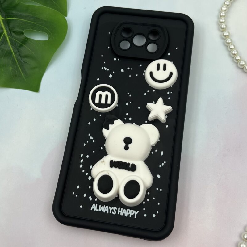قاب گوشی Poco X3 / Poco X3 NFC / Poco X3 Pro شیائومی سیلیکونی Solid Case ضد ضربه عروسکی برجسته برفی طرح تدی محافظ لنز دار کد 55528 - Image 2