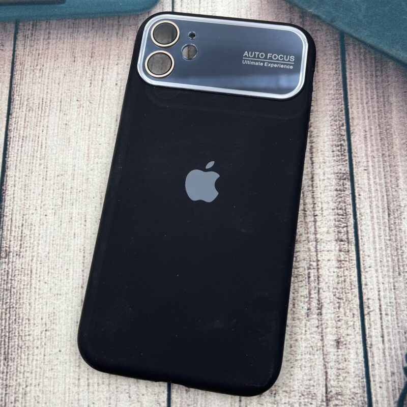 قاب گوشی iPhone 11 آیفون سیلیکونی Camera Lens طرح چرم محافظ لنز دار شیشه ای مشکی کد 62918 - Image 2