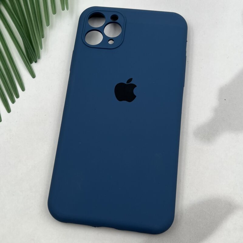 قاب گوشی iPhone 11 Pro Max آیفون سیلیکونی پاک کنی اورجینال داخل پارچه ای محافظ لنز دار رنگ سرمه ای کد 64976 - Image 2