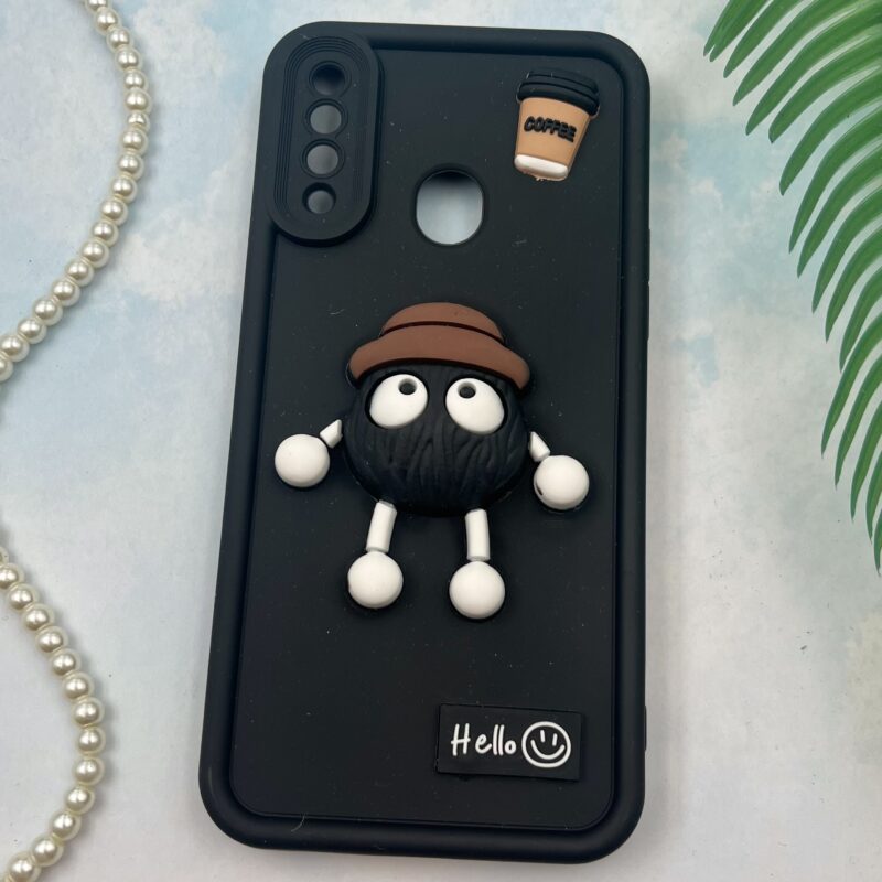 قاب گوشی Galaxy A20S سامسونگ سیلیکونی Solid Case عروسکی برجسته طرح هپل محافظ لنز دار XO کد 68075 - Image 2