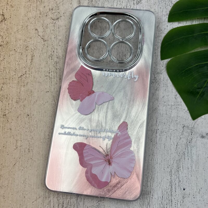 قاب گوشی Redmi Note 14 Pro 5G / Redmi Note 14 Pro Plus 5G / Poco X7 5G شیائومی Brush Case لنز متال نقره ای طرح پروانه محافظ لنز دار کد کد 72605 - Image 2