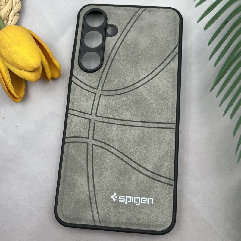 قاب گوشی Galaxy A55 سامسونگ مخمل NBA بسکتبالی Spigen محافظ لنز دار طوسی کد 86686 - Image 2