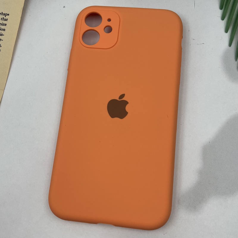 قاب گوشی iPhone 11 آیفون سیلیکونی پاک کنی اورجینال داخل پارچه ای محافظ لنز دار رنگ نارنجی کد 10915 - Image 2