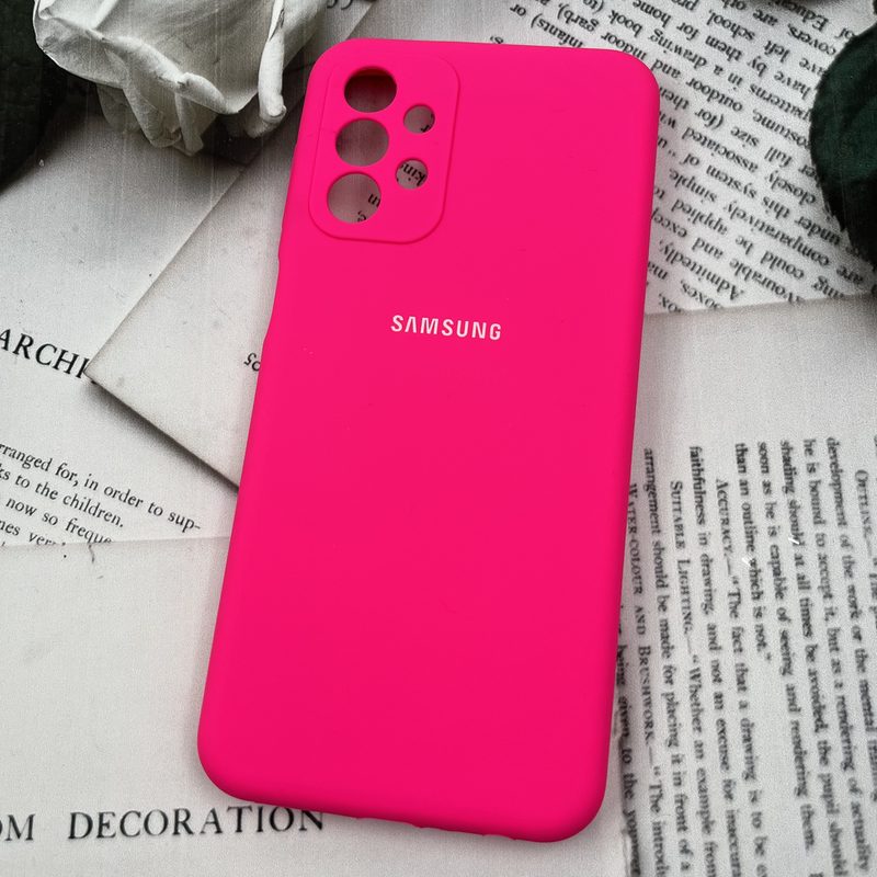 قاب گوشی Galaxy A23 سامسونگ سیلیکونی پاک کنی اورجینال داخل پارچه ای محافط لنز دار سرخابی کد 12043 - Image 2