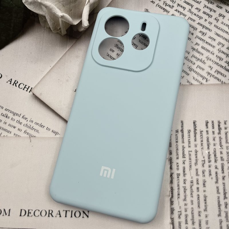قاب گوشی Redmi Note 14 5G شیائومی سیلیکونی پاک کنی اورجینال داخل پارچه ای محافظ لنز دار آبی آسمانی کد 12748 - Image 2