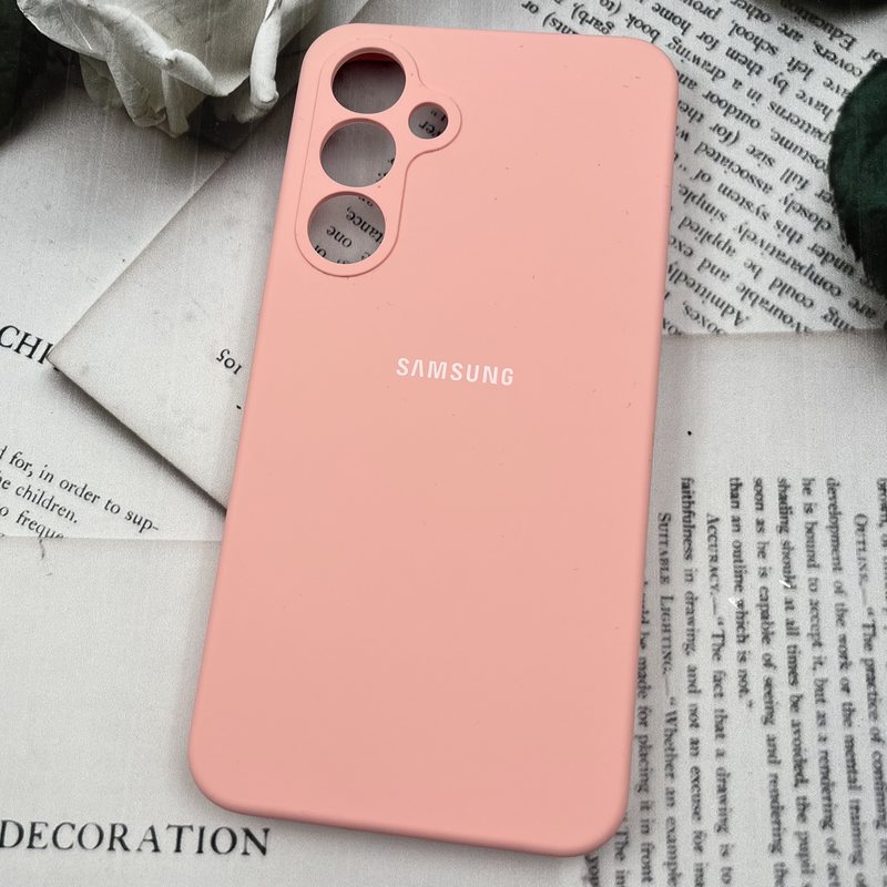 قاب گوشی Galaxy S24 FE سامسونگ سیلیکونی پاک کنی اورجینال داخل پارچه ای محافظ لنز دار گلبهی کد 18679 - Image 2