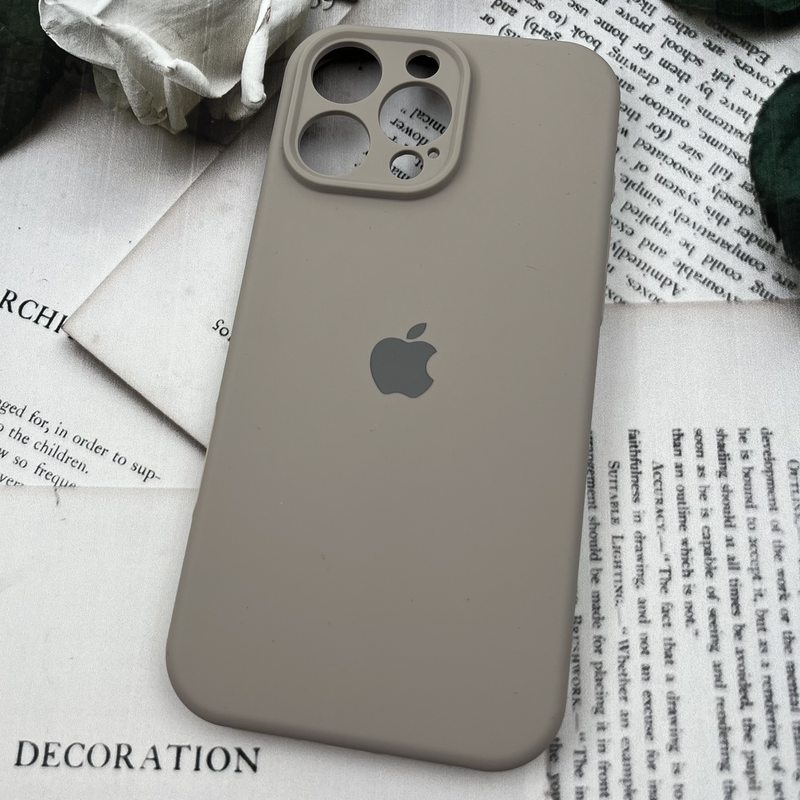 قاب گوشی iPhone 16 Pro Max آیفون سیلیکونی پاک کنی اورجینال داخل پارچه ای محافظ لنز دار رنگ خاکی کد 21286 - Image 2