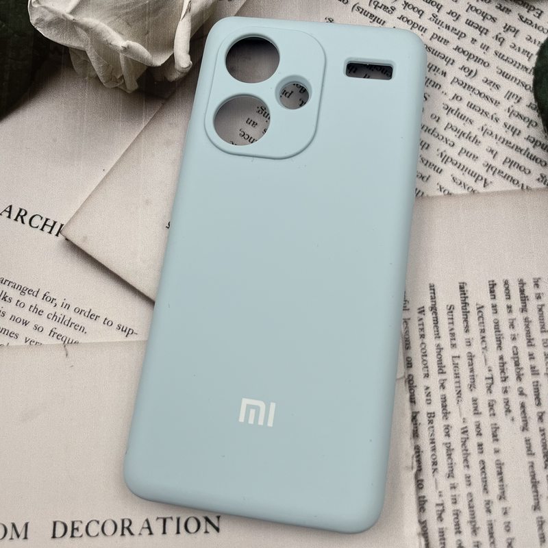 قاب گوشی Redmi Note 13 Pro Plus شیائومی سیلیکونی پاک کنی اورجینال داخل پارچه ای محافظ لنز دار آبی آسمانی کد 22105 - Image 2