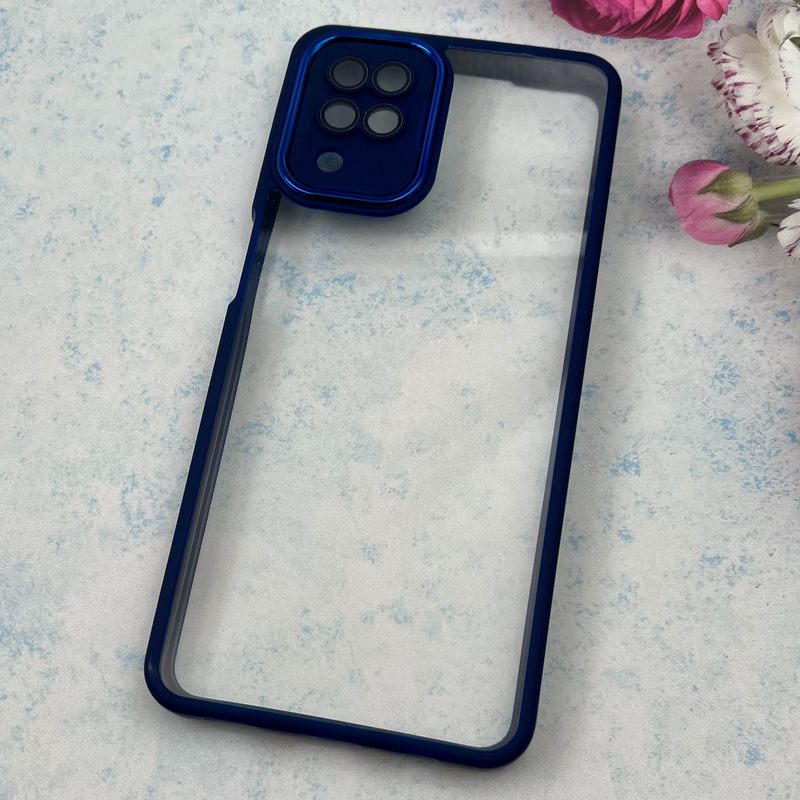 قاب گوشی Galaxy A12 / Galaxy M12 سامسونگ NEW SKIN PLUS محافظ لنز دار شیشه ای دور سیلیکونی سرمه ای کد 23879 - Image 2