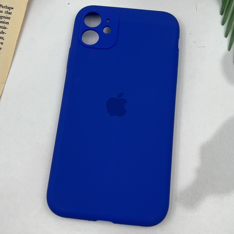 قاب گوشی iPhone 11 آیفون سیلیکونی پاک کنی اورجینال داخل پارچه ای محافظ لنز دار رنگ آبی کاربنی کد 25999 - Image 2
