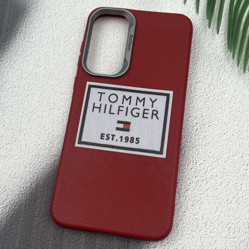 قاب گوشی Galaxy A55 سامسونگ Action Tommy سیلیکونی طرح چرم لنز کرومی قرمز کد 27167 - Image 2