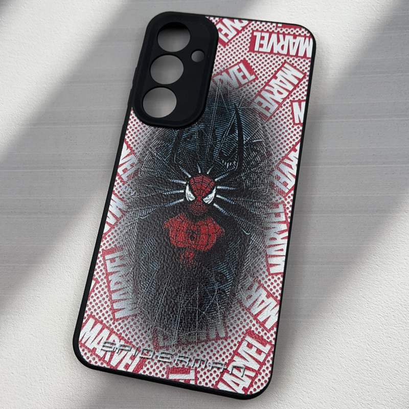 قاب گوشی Galaxy A55 سامسونگ سیلیکونی طرح چرم Leather Design فانتزی طرح Spider Man محافظ لنز دار کد 28475 - Image 2