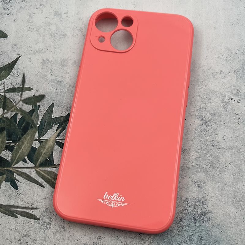 قاب گوشی iPhone 13 آیفون سیلیکونی اکلیلی داخل پارچه ای Belkin اورجینال محافظ لنز دار صورتی کد 29531 - Image 2