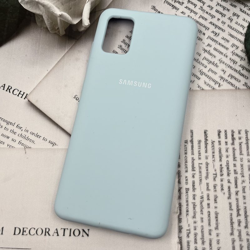 قاب گوشی Galaxy A51 سامسونگ سیلیکونی پاک کنی اورجینال داخل پارچه ای آبی آسمانی کد 34061 - Image 2
