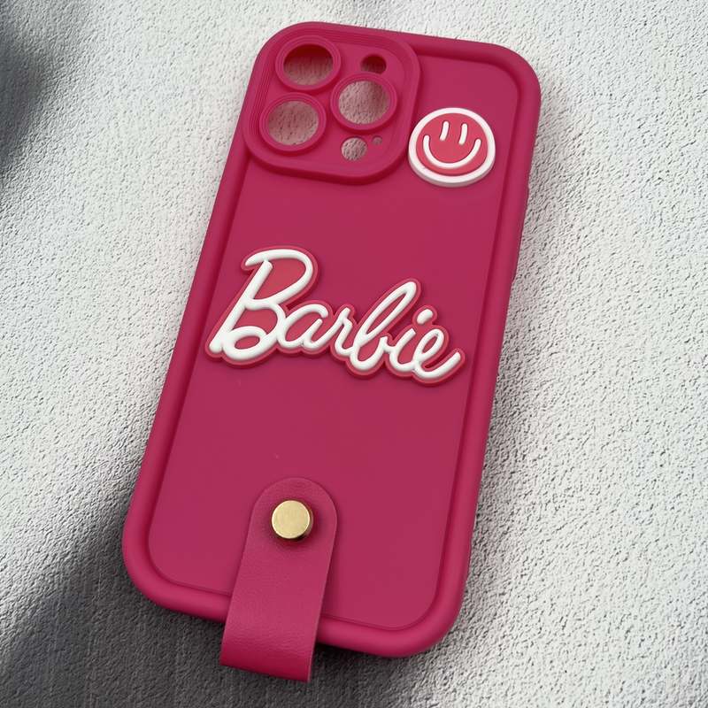 قاب گوشی iPhone 14 Pro Max آیفون Solid Case طرح باربی Barbie برجسته ضد ضربه سرخابی محافظ لنز دار کد 38354 - Image 2