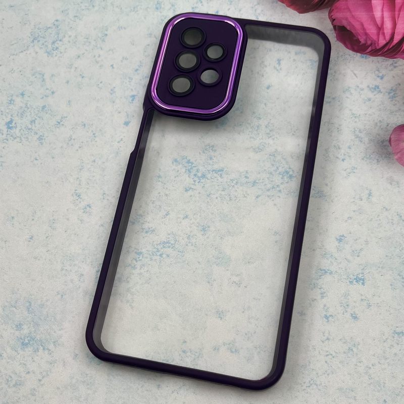 قاب گوشی Galaxy A23 سامسونگ NEW SKIN PLUS محافظ لنز دار شیشه ای دور سیلیکونی بنفش کد 39004 - Image 2
