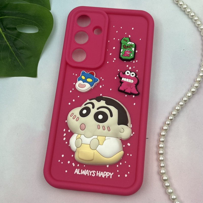 قاب گوشی Galaxy S24 FE سامسونگ سیلیکونی Solid Case ضد ضربه عروسکی برجسته برفی طرح انیمیشن محافظ لنز دار کد 40666 - Image 2
