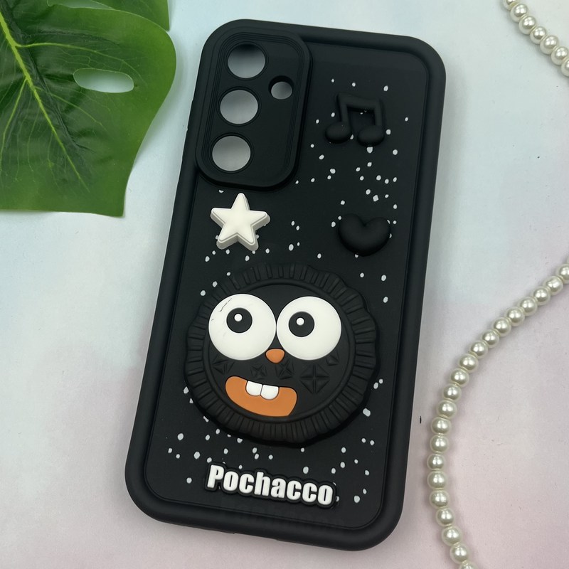 قاب گوشی Galaxy A35 سامسونگ سیلیکونی Solid Case ضد ضربه عروسکی برجسته برفی طرح هپل بیسکویتی محافظ لنز دار کد 45560 - Image 2