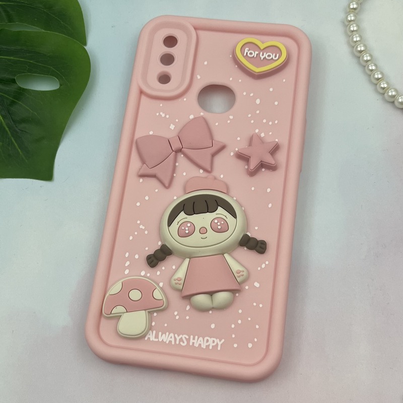 قاب گوشی Galaxy A10S سامسونگ سیلیکونی Solid Case ضد ضربه عروسکی برجسته برفی طرح دختر محافظ لنز دار کد 46249 - Image 2