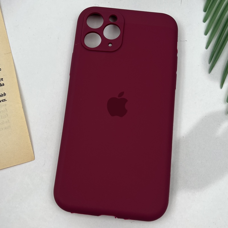 قاب گوشی iPhone 11 Pro آیفون سیلیکونی پاک کنی اورجینال داخل پارچه ای محافظ لنز دار رنگ زرشکی کد 50609 - Image 2