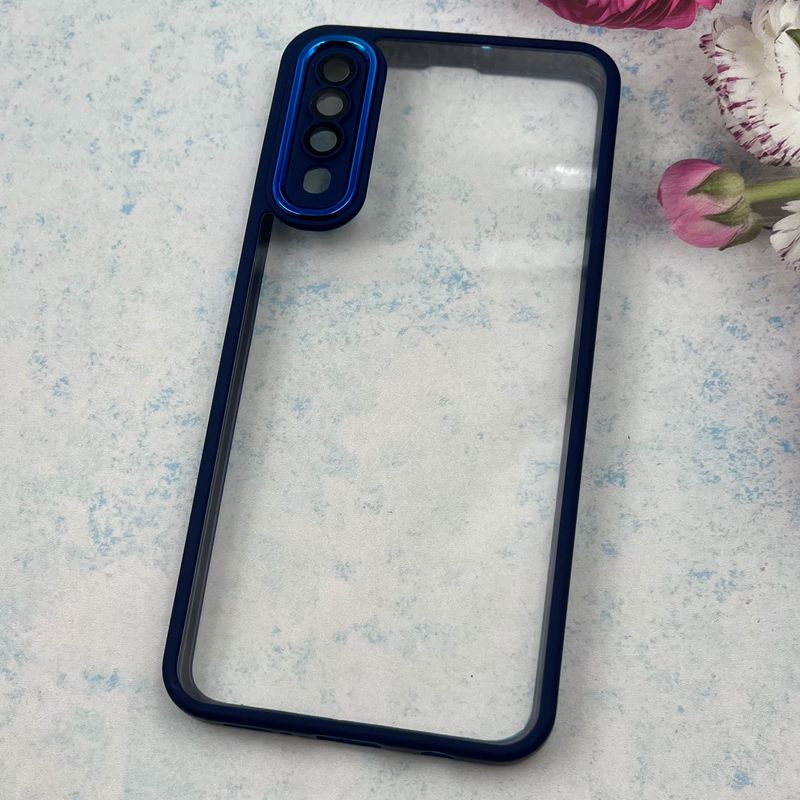 قاب گوشی Galaxy A30S / Galaxy A50S / Galaxy A50 سامسونگ NEW SKIN PLUS محافظ لنز دار شیشه ای دور سیلیکونی سرمه ای کد 51108 - Image 2