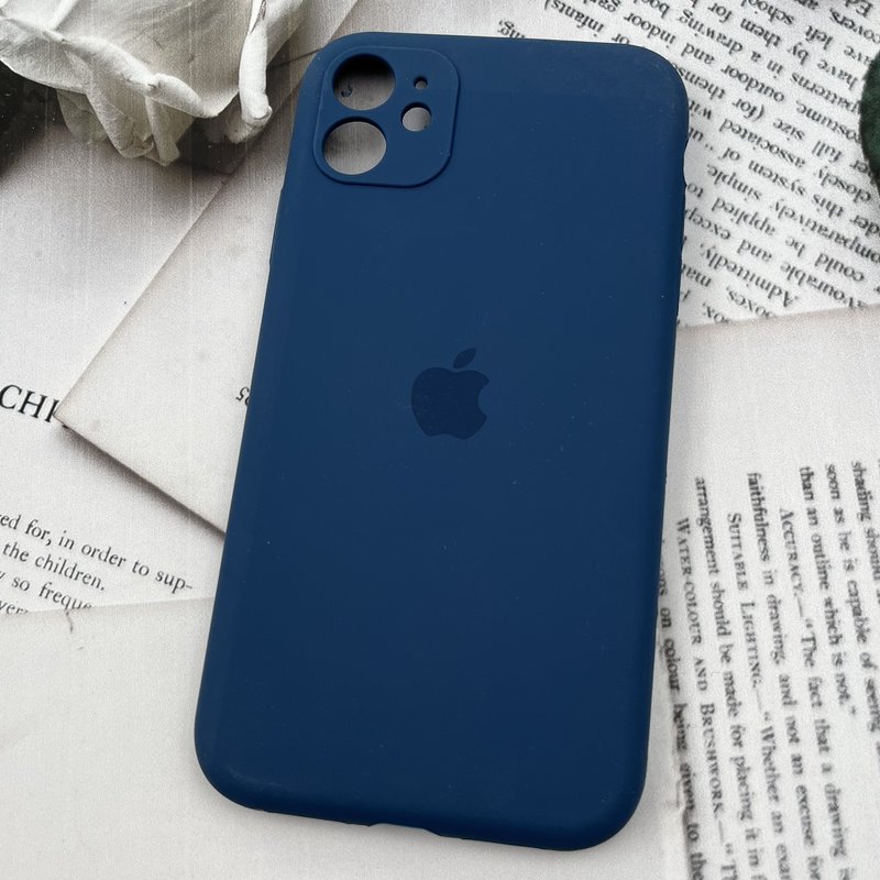 قاب گوشی iPhone 11 آیفون سیلیکونی پاک کنی اورجینال داخل پارچه ای محافظ لنز دار رنگ آبی اقیانوسی کد 51769 - Image 2