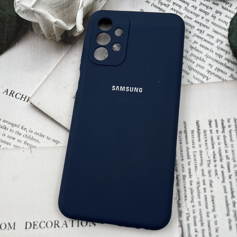 قاب گوشی Galaxy A23 سامسونگ سیلیکونی پاک کنی اورجینال داخل پارچه ای محافط لنز دار سرمه ای تیره کد 52134 - Image 2