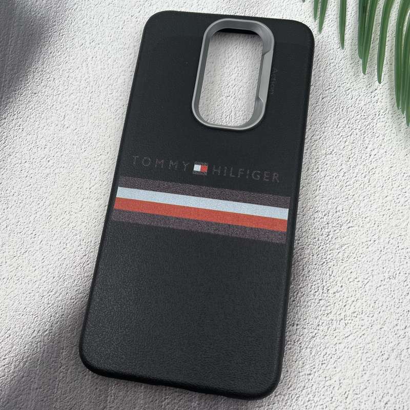 قاب گوشی Redmi Note 8 Pro شیائومی Action Tommy سیلیکونی طرح چرم لنز کرومی مشکی کد 53449 - Image 2