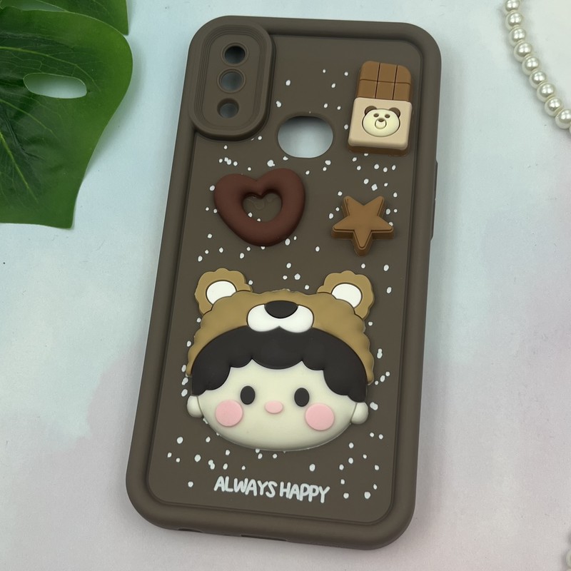 قاب گوشی Galaxy A10S سامسونگ سیلیکونی Solid Case ضد ضربه عروسکی برجسته برفی طرح Kids محافظ لنز دار کد 53919 - Image 2