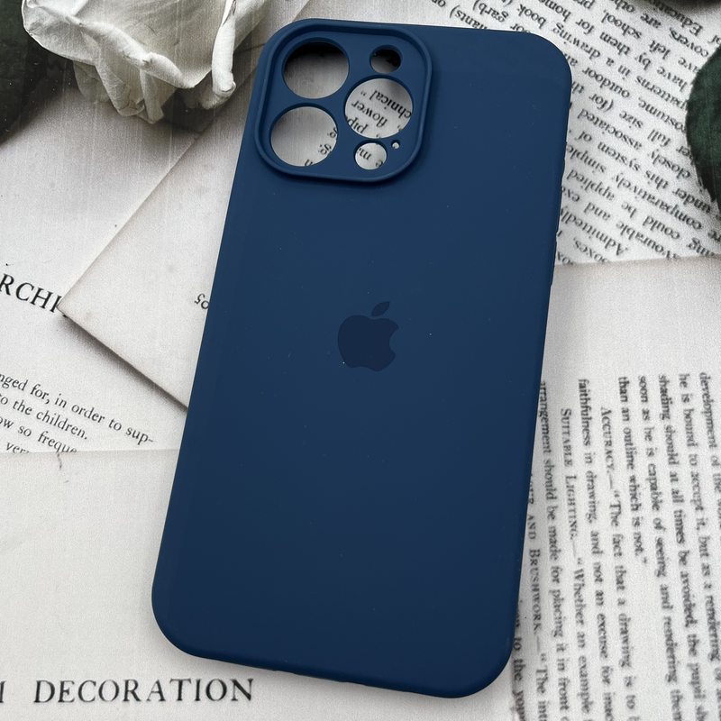 قاب گوشی iPhone 14 Pro Max آیفون سیلیکونی پاک کنی اورجینال داخل پارچه ای محافظ لنز دار آبی اقیانوسی کد 57230 - Image 2
