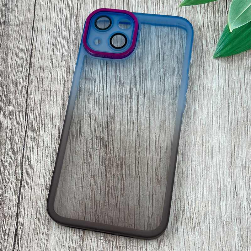 قاب گوشی iPhone 13 آیفون Metal Case شفاف دور سیلیکونی رنگین کمان طیفی محافظ لنز دار شیشه ای کد 59395 - Image 2