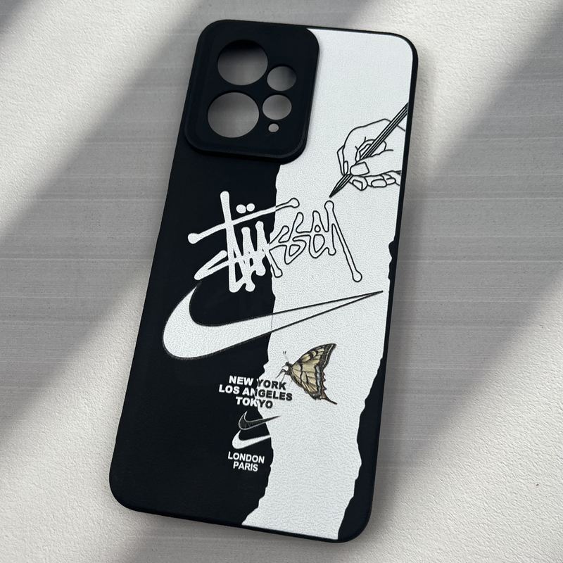 قاب گوشی Redmi Note 12 4G شیائومی سیلیکونی طرح چرم Leather Design فانتزی طرح NIKE نایک محافظ لنز دار کد 61657 - Image 2