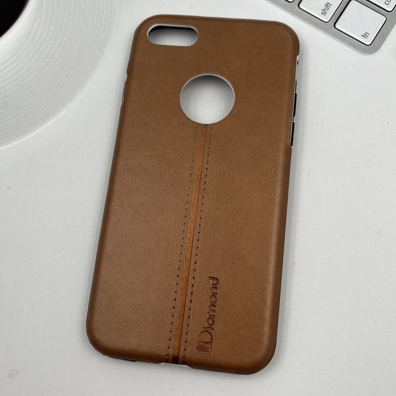 قاب گوشی iPhone 7 / iPhone 8 / iPhone SE 2020 / iPhone SE 2022 آیفون چرم Diamond اورجینال دوخت دار طرح برجسته عسلی کد 65884 - Image 2