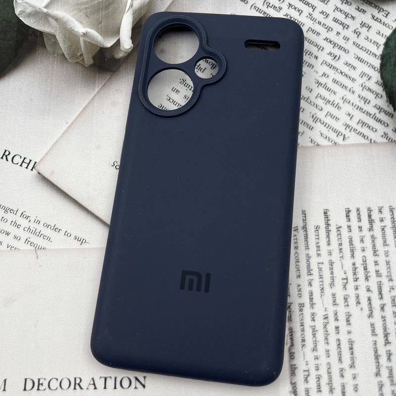 قاب گوشی Redmi Note 13 Pro Plus شیائومی سیلیکونی پاک کنی اورجینال داخل پارچه ای محافظ لنز دار رنگ سرمه ای تیره کد 66174 - Image 2