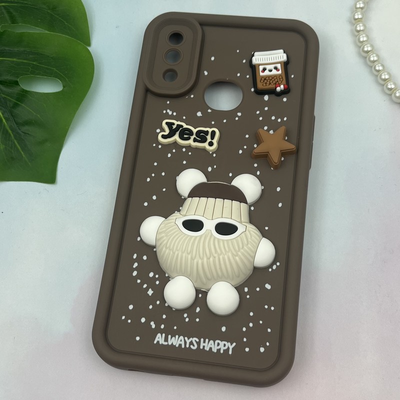 قاب گوشی Galaxy A10S سامسونگ سیلیکونی Solid Case ضد ضربه عروسکی برجسته برفی طرح خپلی محافظ لنز دار کد 69150 - Image 2