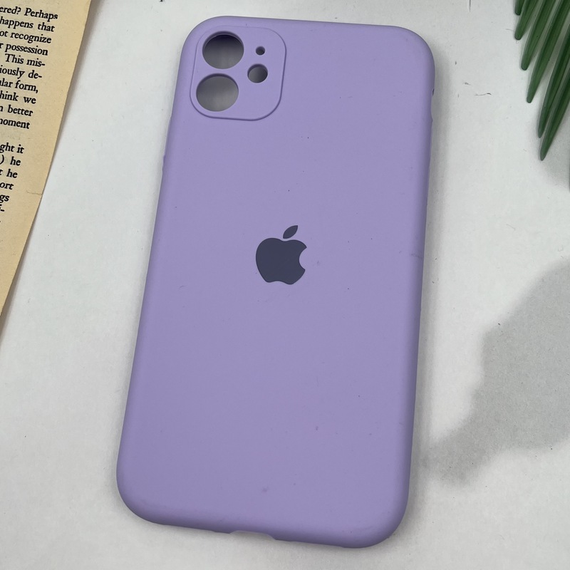قاب گوشی iPhone 11 آیفون سیلیکونی پاک کنی اورجینال داخل پارچه ای محافظ لنز دار رنگ یاسی کد 70122 - Image 2
