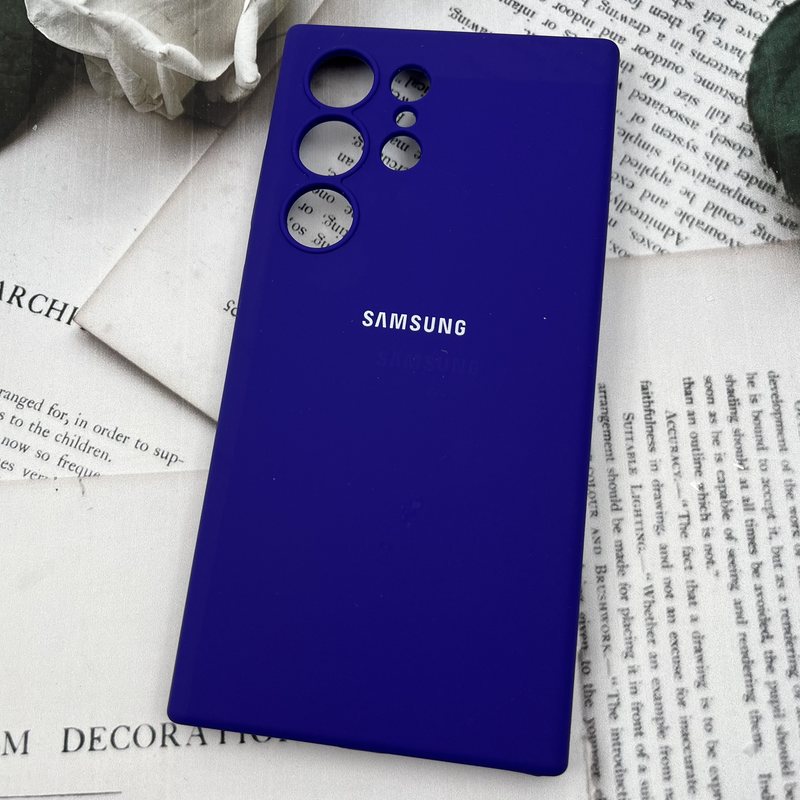 قاب گوشی Galaxy S24 Ultra سامسونگ سیلیکونی پاک کنی اورجینال داخل پارچه ای محافط لنز دار ارغوانی کد 70939 - Image 2