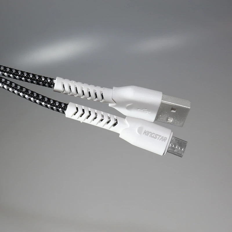 کابل شارژ فست اندروید Micro کینگ استار KingStar اورجینال مدل K119-A مشکی سفید 110cm کنفی کد 71031 - Image 4