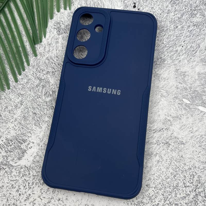 قاب گوشی Galaxy A35 سامسونگ سیلیکونی لنز برجسته طرح سوزنی کلاسیک محافظ لنز دار سرمه ای کد 73658 - Image 2
