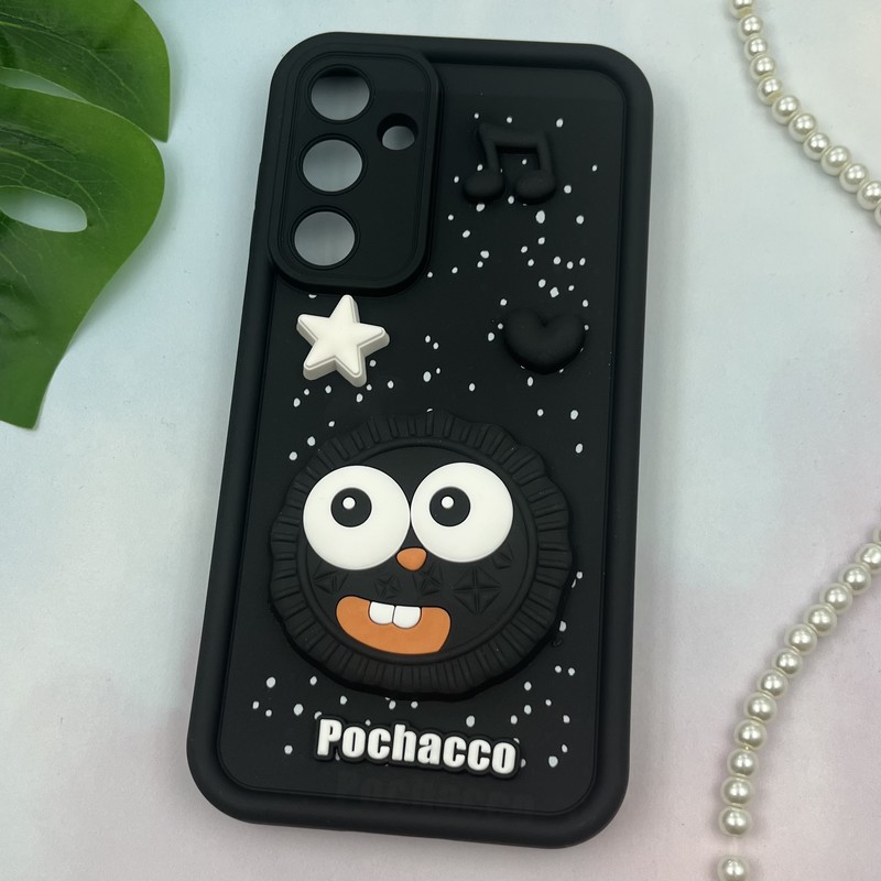 قاب گوشی Galaxy A55 سامسونگ سیلیکونی Solid Case ضد ضربه عروسکی برجسته برفی طرح هپل بیسکویتی محافظ لنز دار کد 74317 - Image 2